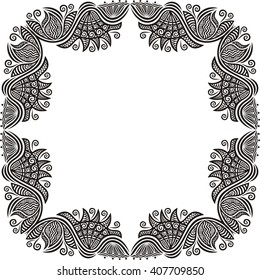 Floral nature pattern frame element vector illustration