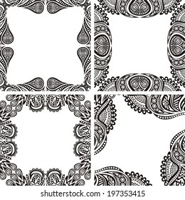 Floral nature pattern frame vector illustration