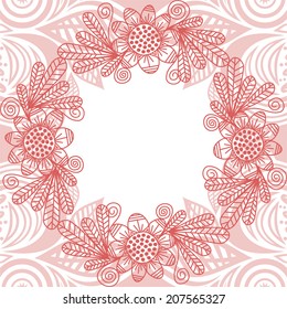 Floral nature pattern frame vector illustration