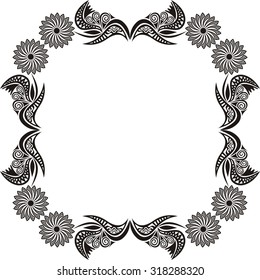 Floral nature pattern frame vector illustration