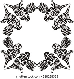 Floral nature pattern frame vector illustration
