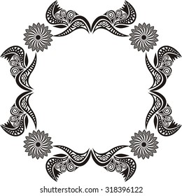 Floral nature pattern frame vector illustration