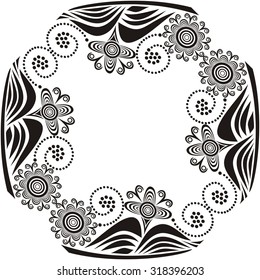 Floral nature pattern frame vector illustration