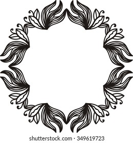 Floral nature pattern frame vector illustration