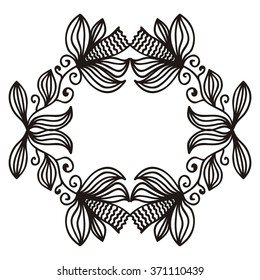Floral nature pattern frame vector illustration