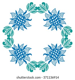 Floral nature pattern frame vector illustration