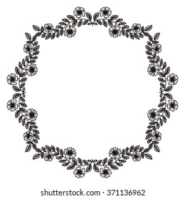 Floral nature pattern frame vector illustration
