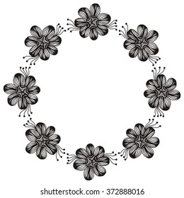 Floral nature pattern frame vector illustration