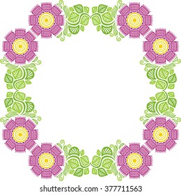 Floral nature pattern frame vector illustration