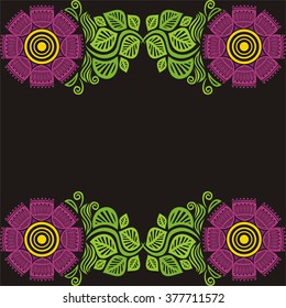 Floral nature pattern frame vector illustration