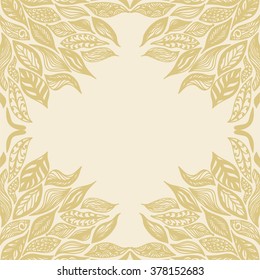 Floral nature pattern frame vector illustration