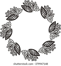 Floral nature pattern frame vector illustration