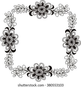 Floral nature pattern frame vector illustration