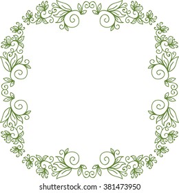 Floral nature pattern frame vector illustration