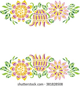 Floral nature pattern frame vector illustration