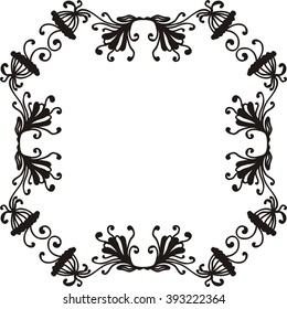Floral nature pattern frame vector illustration