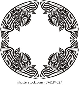 Floral nature pattern frame vector illustration