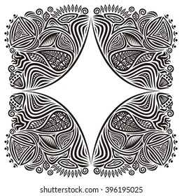 Floral nature pattern frame vector illustration
