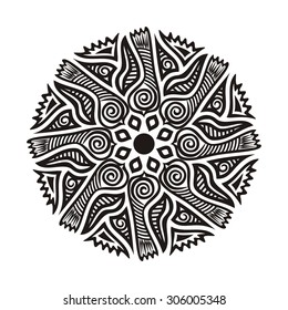 Floral nature pattern round design element vector illustration