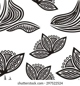 Floral nature pattern seamless background vector illustration