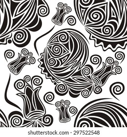 Floral nature pattern seamless background vector illustration