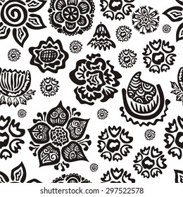 Floral nature pattern seamless background vector illustration