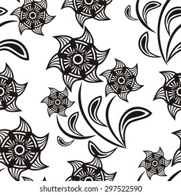 Floral nature pattern seamless background vector illustration