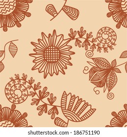 Floral nature seamless pattern background vector illustration