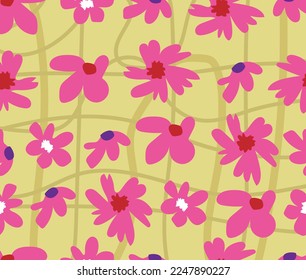 floral nature seamless pattern design