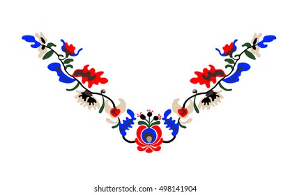 Floral neck embroidery in vector.
