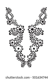 Floral Neck embroidery in vector.