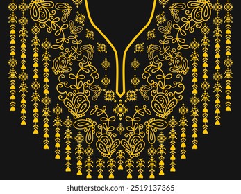 Floral neckline pattern background. Geometric ethnic design. tradition. decoration, textile, fabric, clothing, ornament. embroidery style.
