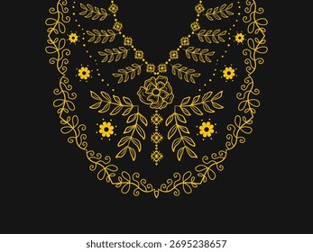 Patrón de escote floral. diseño de rama. para decoración, textil, tela, ropa. estilo botánico natural.