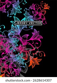 Floral Neon Jersey Vector Design