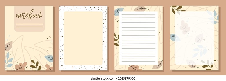 Floral notepad note, journal, postcards. Cute design.