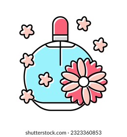 floral notes perfume color icon vector. floral notes perfume sign. isolated symbol illustration