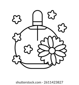 floral notes perfume line icon vector. floral notes perfume sign. isolated contour symbol black illustration