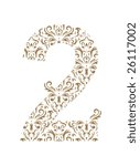 Floral number 2. Ornament font