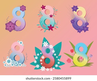 
Floral Number Eight Design Set