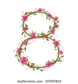 Floral number eight for your design