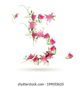 Floral number five for your design