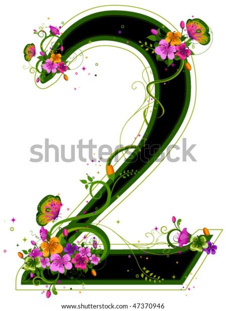 Download Floral Numbers Vector Stock Vector (Royalty Free) 47370946