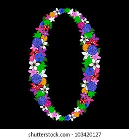 Floral numeral for using in web and print design. Vector illustration.