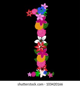 Floral numeral for using in web and print design. Vector illustration.