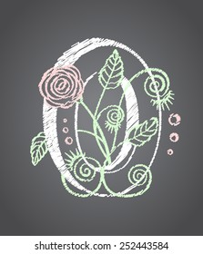 Floral numeral zero for your design. Vector illustration