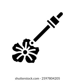 floral oil dropper sustainable beauty glyph icon vector. floral oil dropper sustainable beauty sign. isolated symbol illustration