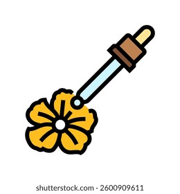 floral oil dropper sustainable beauty color icon vector. floral oil dropper sustainable beauty sign. isolated symbol illustration