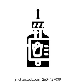 floral oil dropper sustainable beauty glyph icon vector. floral oil dropper sustainable beauty sign. isolated symbol illustration
