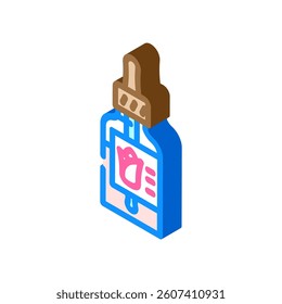 floral oil dropper sustainable beauty isometric icon vector. floral oil dropper sustainable beauty sign. isolated symbol illustration