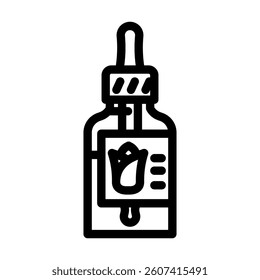 floral oil dropper sustainable beauty line icon vector. floral oil dropper sustainable beauty sign. isolated contour symbol black illustration
